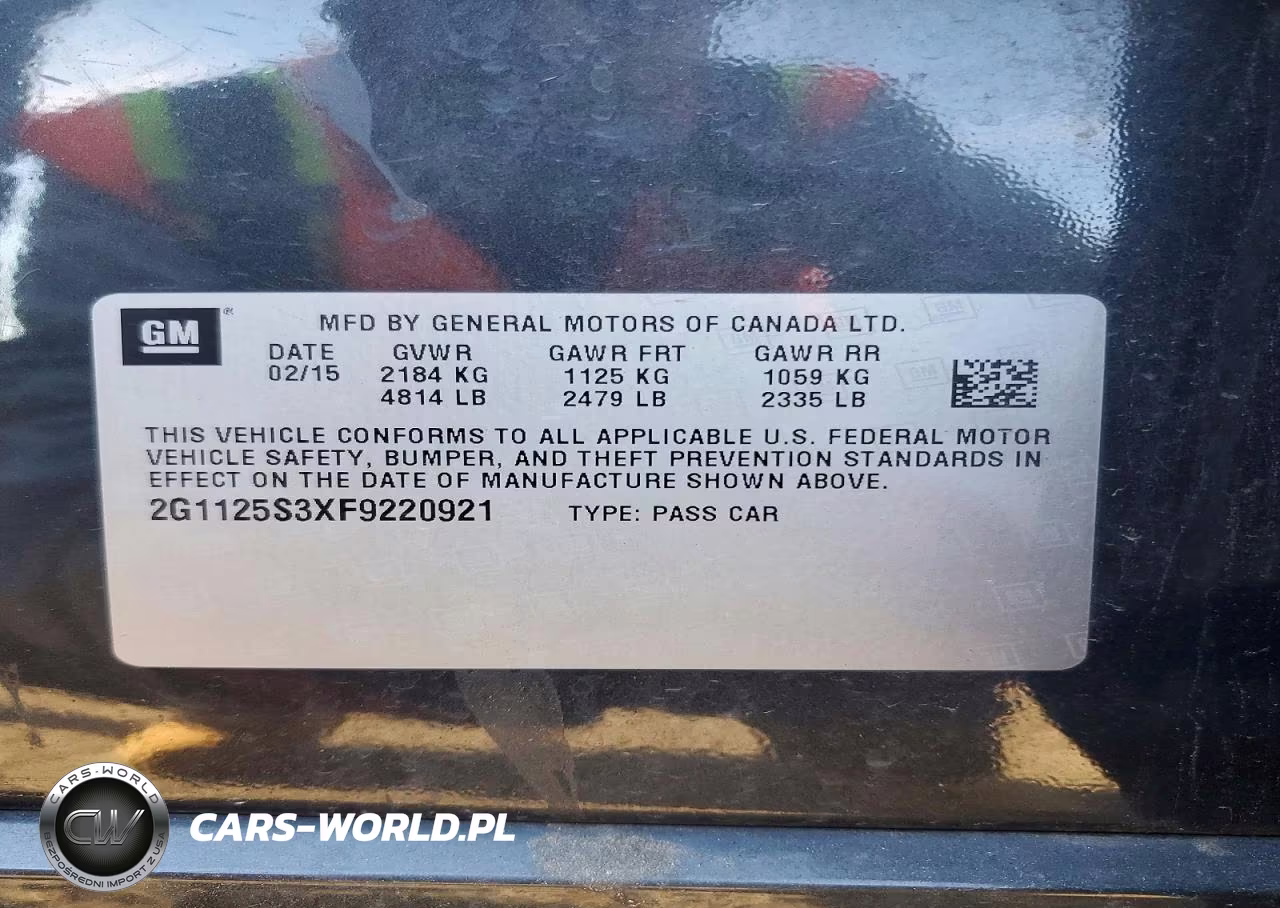 2015 Chevrolet Impala Lt VIN:2G1125S3XF9220921 - 12