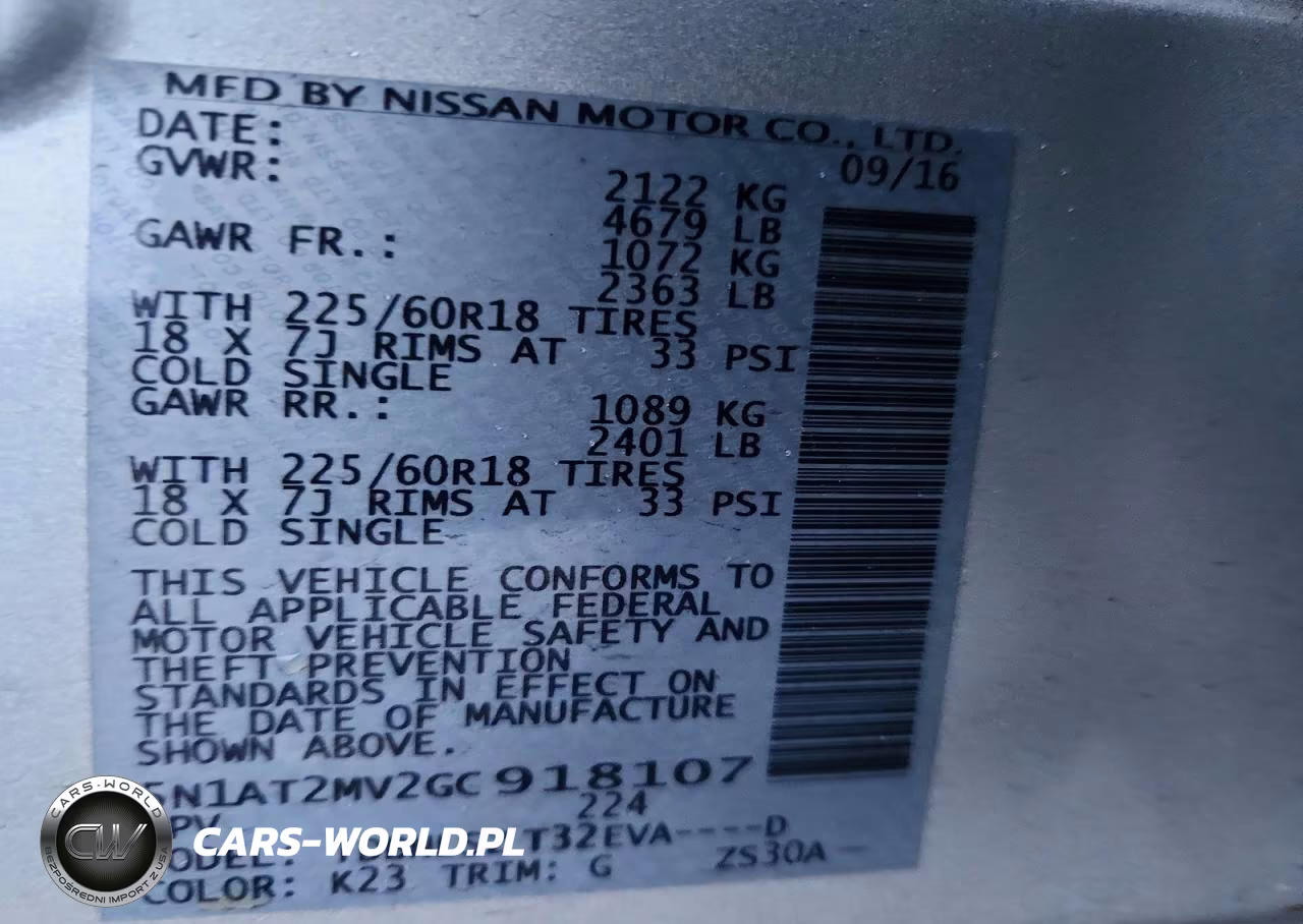 2016 Nissan Rogue Sl VIN:5N1AT2MV2GC918107 - 14
