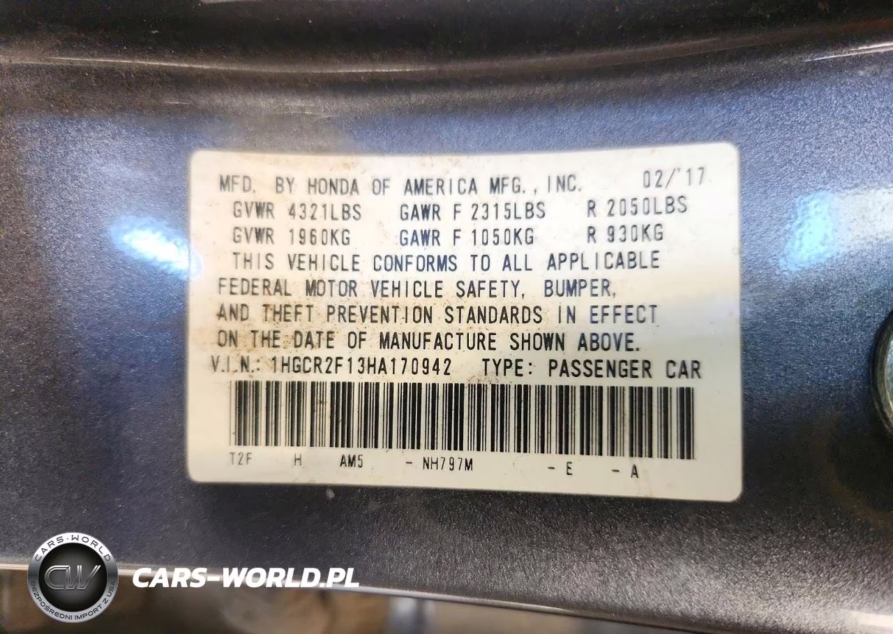 2017 Honda Accord Sport Special Edition VIN:1HGCR2F13HA170942 - 13