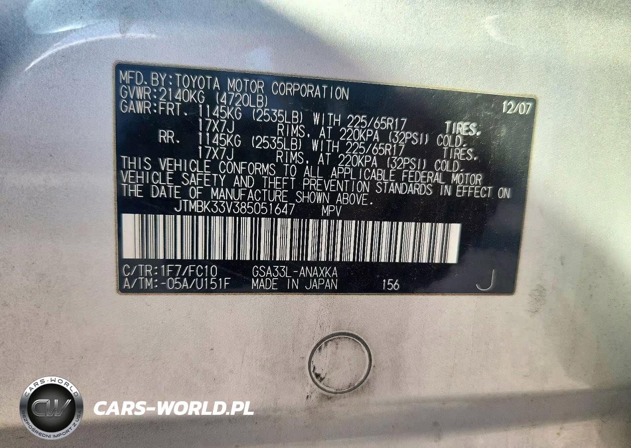 2008 Toyota Rav4 Base VIN:JTMBK33V385051647 - 13