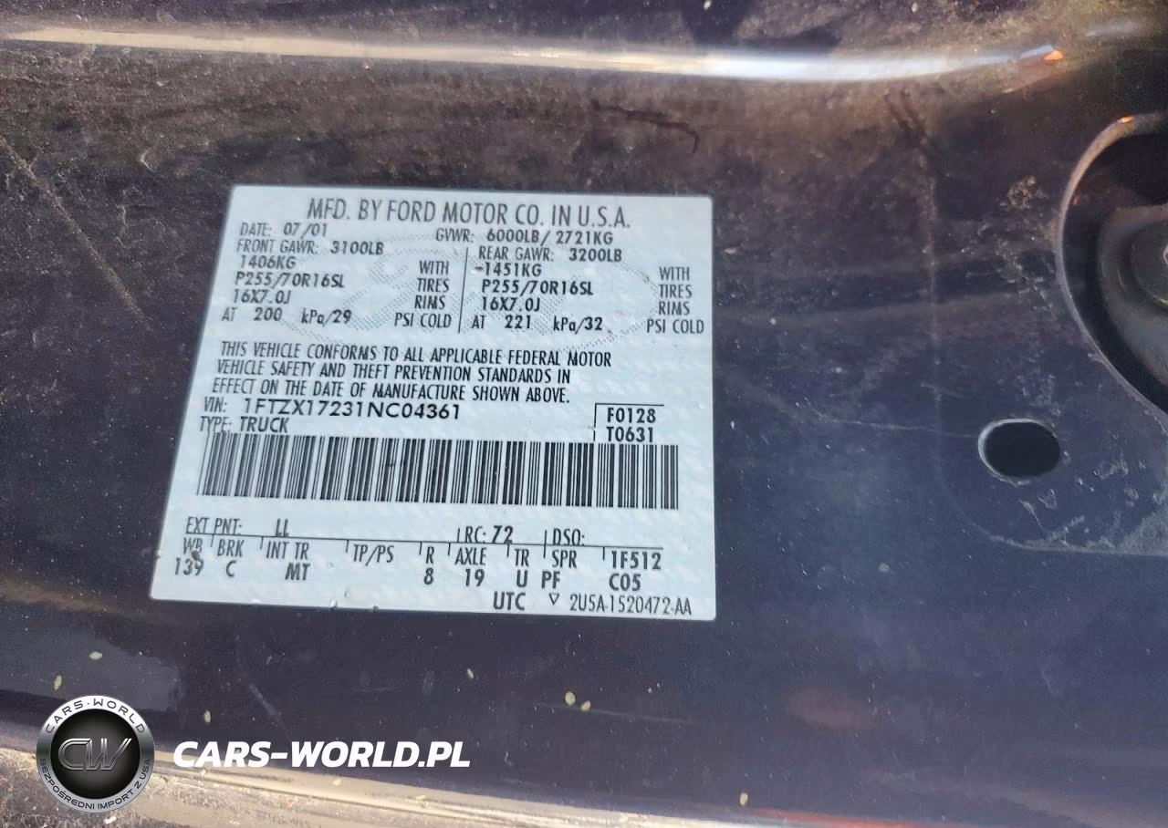 2001 Ford F150 VIN:1FTZX17231NC04361 - 12