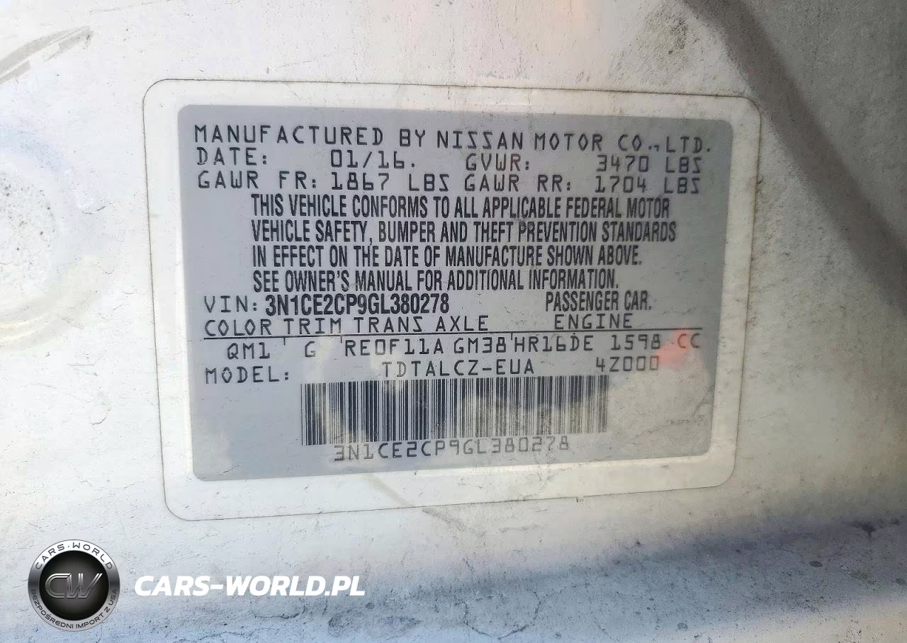 2016 Nissan Versa Note S Plus VIN:3N1CE2CP9GL380278 - 13