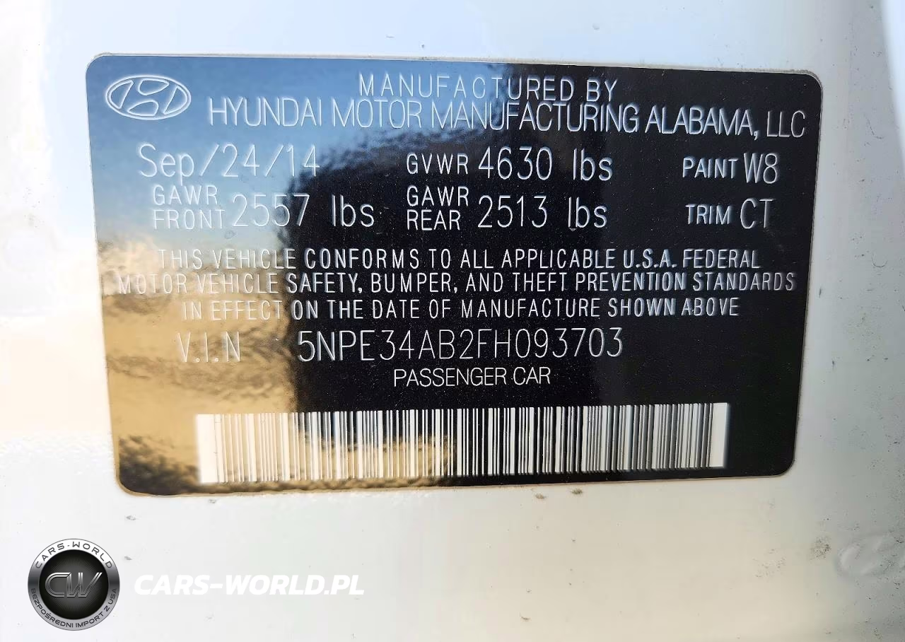 2015 Hyundai Sonata Sport 2.0T VIN:5NPE34AB2FH093703 - 12