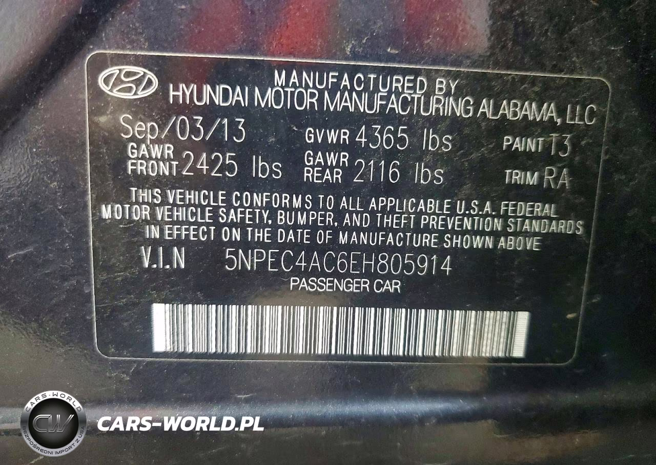 2014 Hyundai Sonata Limited VIN:5NPEC4AC6EH805914 - 12