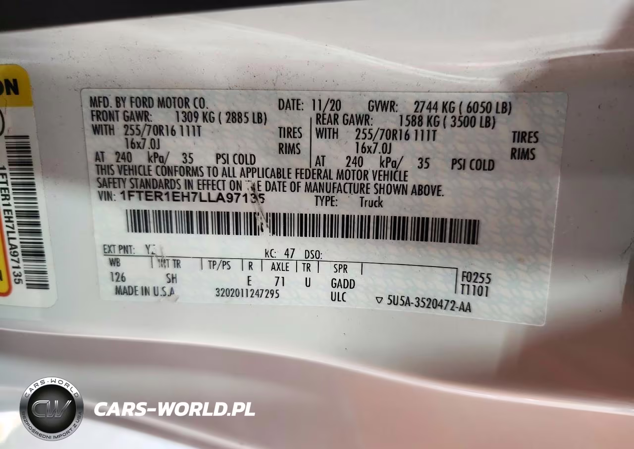 2020 Ford Ranger Xl VIN:1FTER1EH7LLA97135 - 12