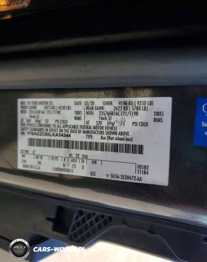 2020 Ford Transit T-350 VIN:1FBAX2C80LKA54344 - 12