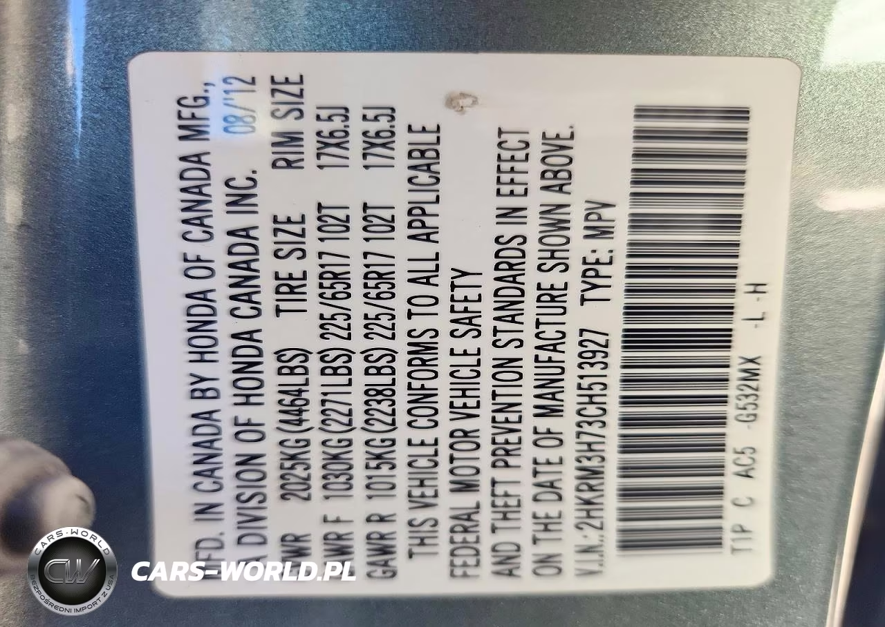 2012 Honda Cr-V Exl VIN:2HKRM3H73CH513927 - 14