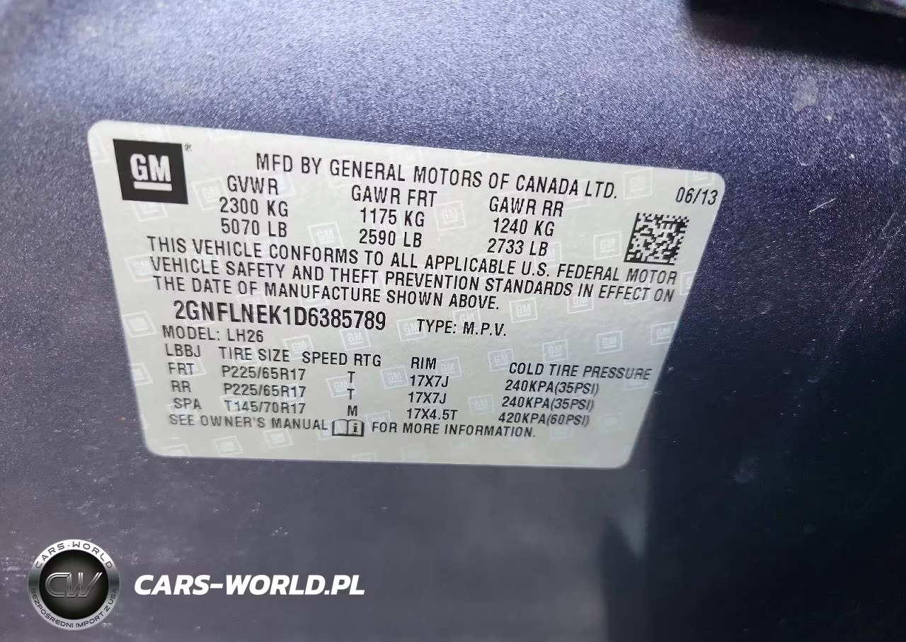 2013 Chevrolet Equinox Lt VIN:2GNFLNEK1D6385789 - 12