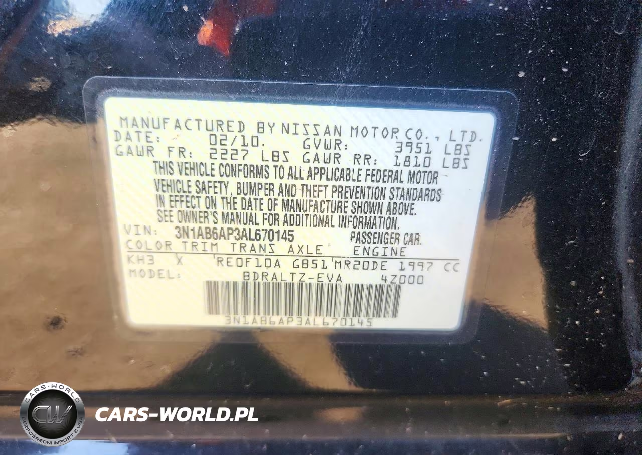 2010 Nissan Sentra 2.0 VIN:3N1AB6AP3AL670145 - 12