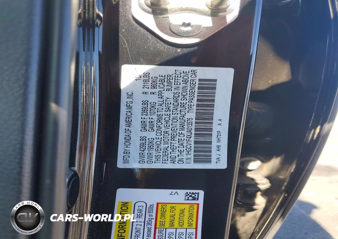 2018 Honda Accord Ex VIN:1HGCV1F4XJA013575 - 12