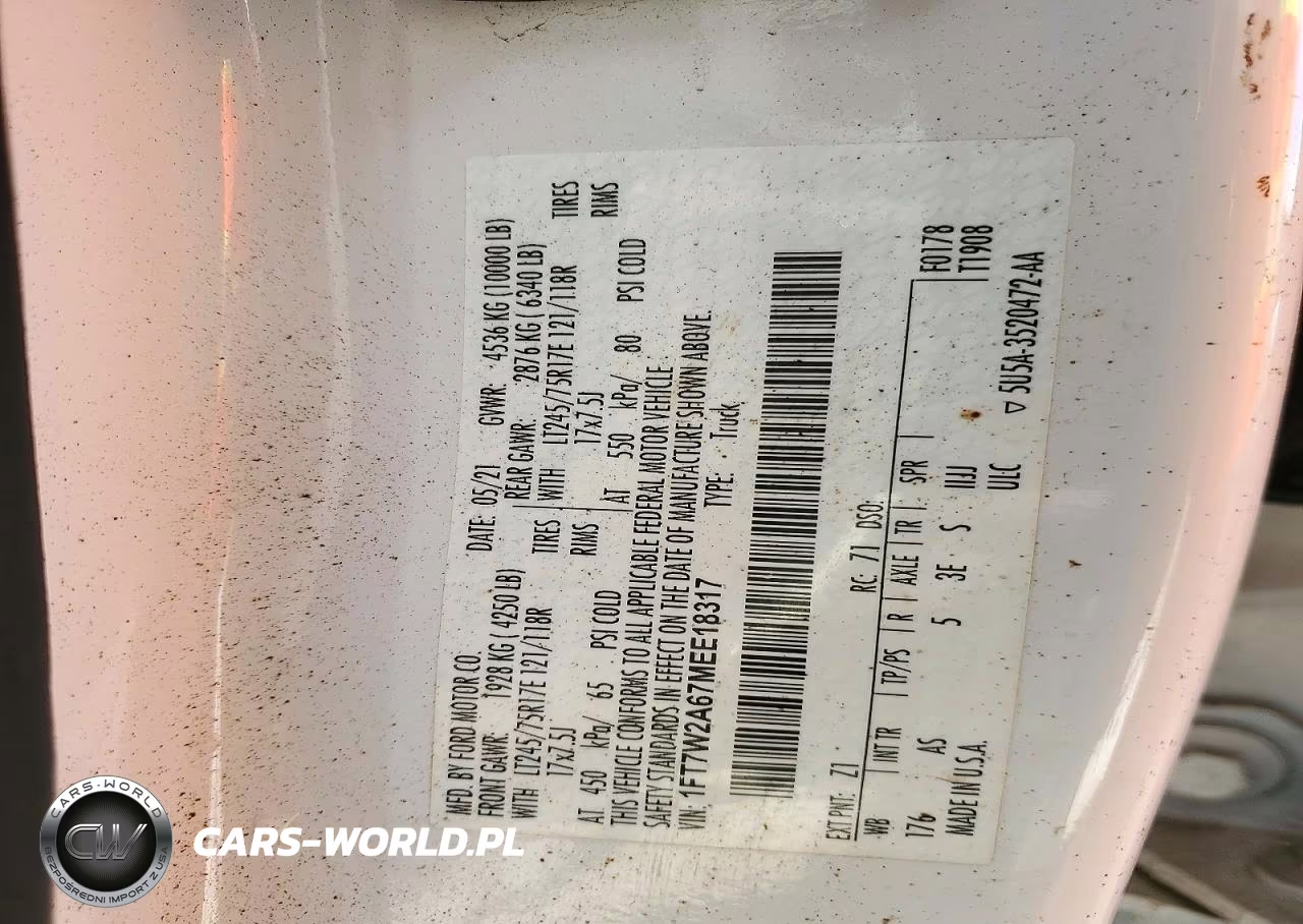 2021 Ford F250 Super Duty VIN:1FT7W2A67MEE18317 - 12