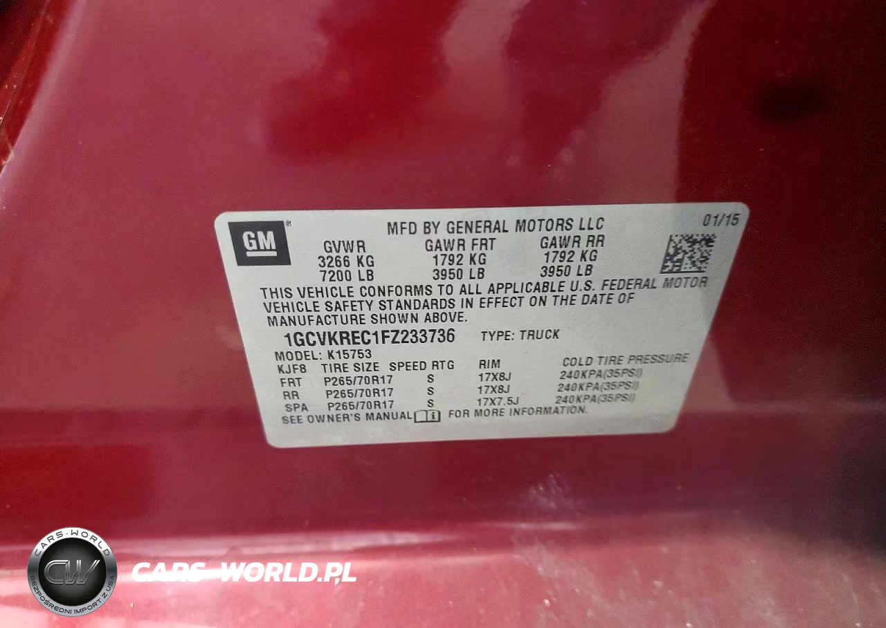 2015 Chevrolet Silverado K1500 Lt VIN:1GCVKREC1FZ233736 - 12