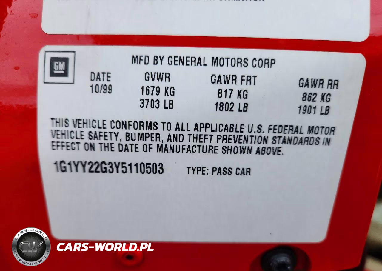2000 Chevrolet Corvette VIN:1G1YY22G3Y5110503 - 13