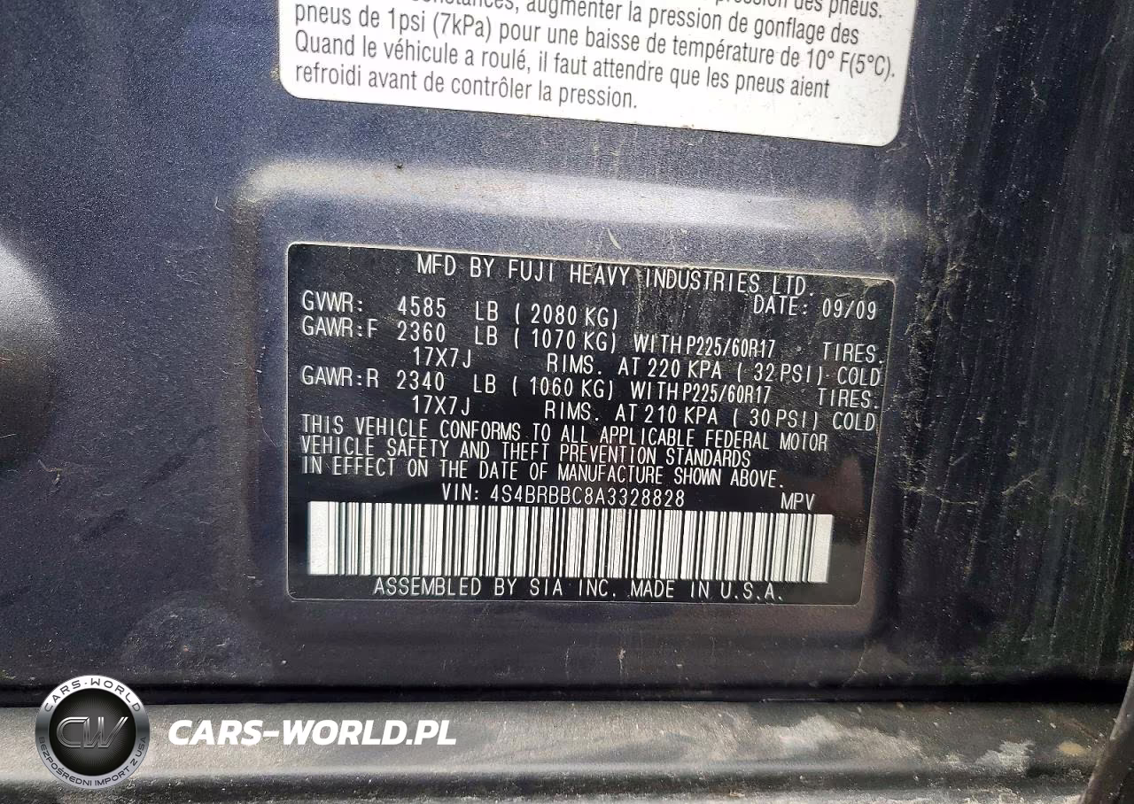 2010 Subaru Outback 2.5I Premium VIN:4S4BRBBC8A3328828 - 13