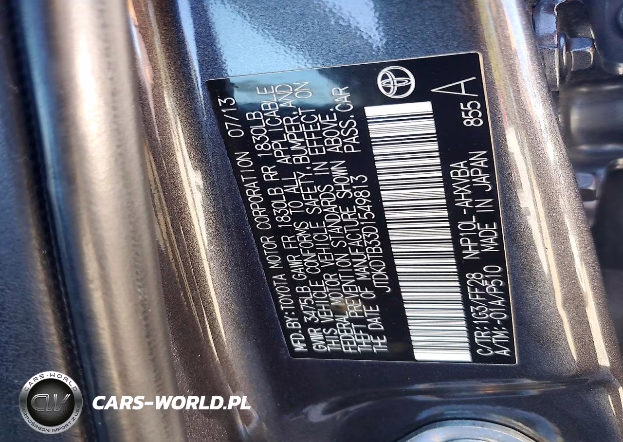 2013 Toyota Prius C Two VIN:JTDKDTB33D1549813 - 12