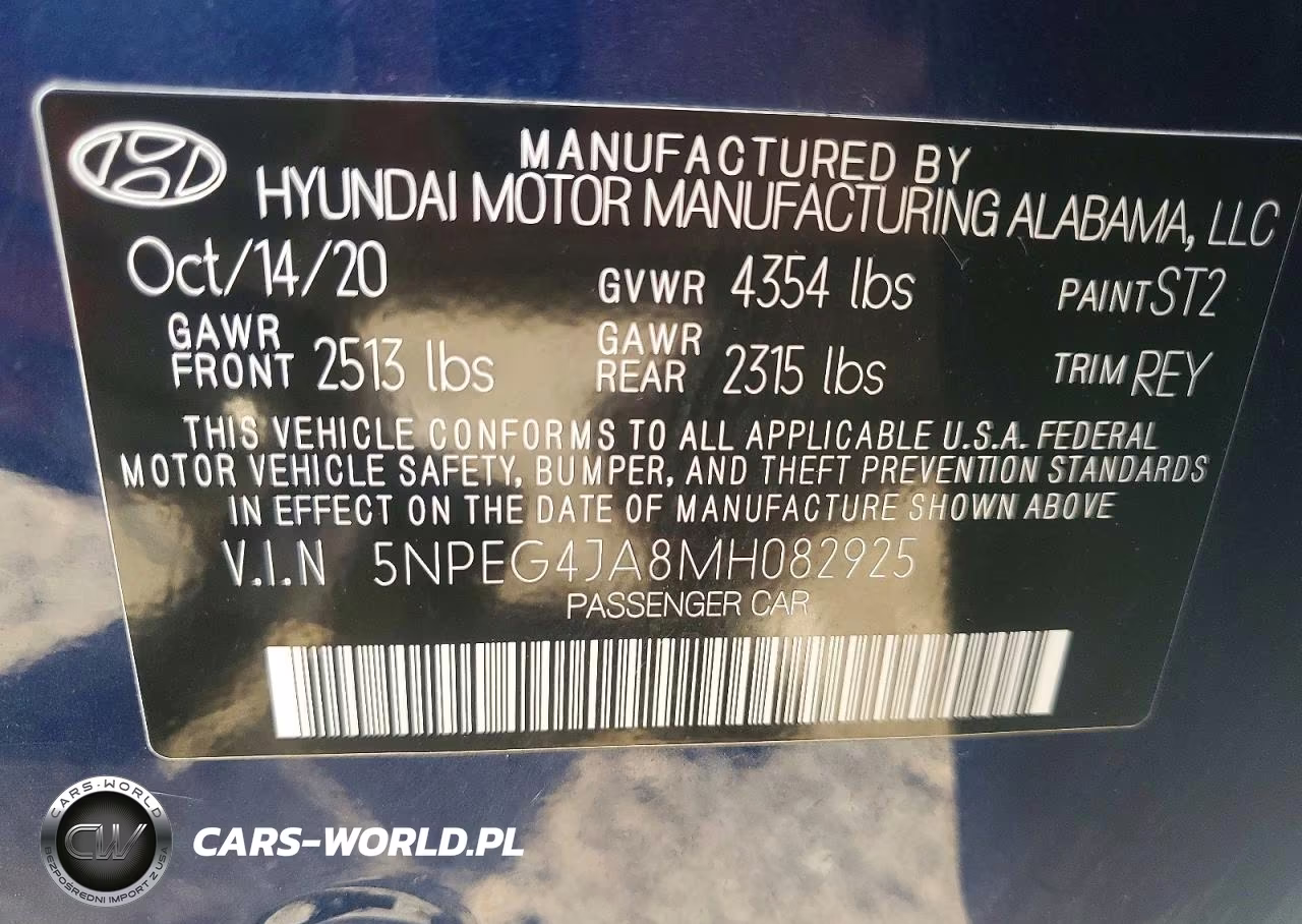 2021 Hyundai Sonata Se VIN:5NPEG4JA8MH082925 - 12