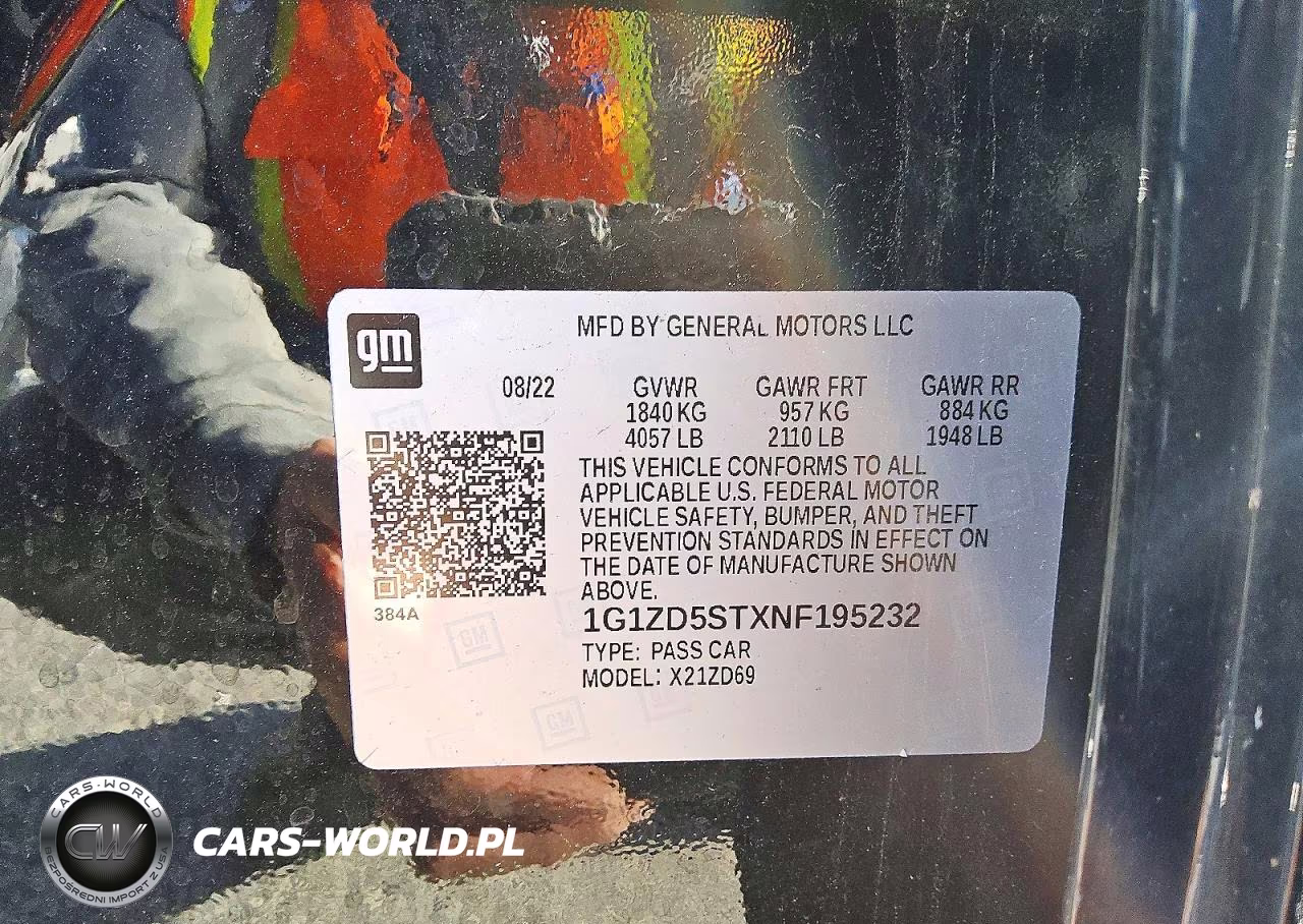 2022 Chevrolet Malibu Lt VIN:1G1ZD5STXNF195232 - 12
