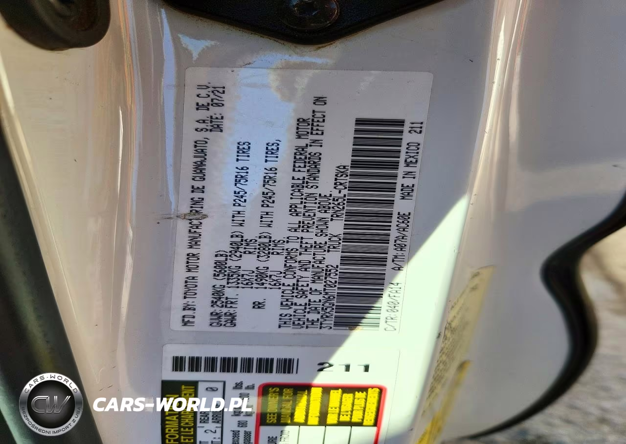2021 Toyota Tacoma Sr VIN:3TYRX5GN6MT027552 - 12