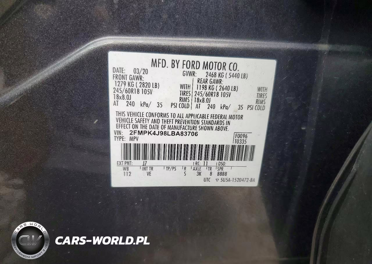 2020 Ford Edge Sel VIN:2FMPK4J98LBA83706 - 13