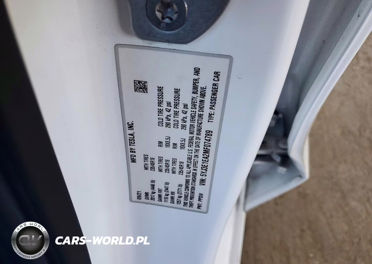 2021 Tesla Model 3 VIN:5YJ3E1EA2MF074789 - 12