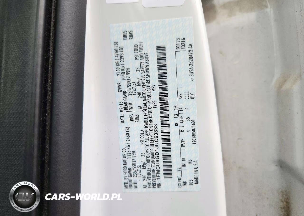 2018 Ford Escape Se VIN:1FMCU9GD1JUC60833 - 12