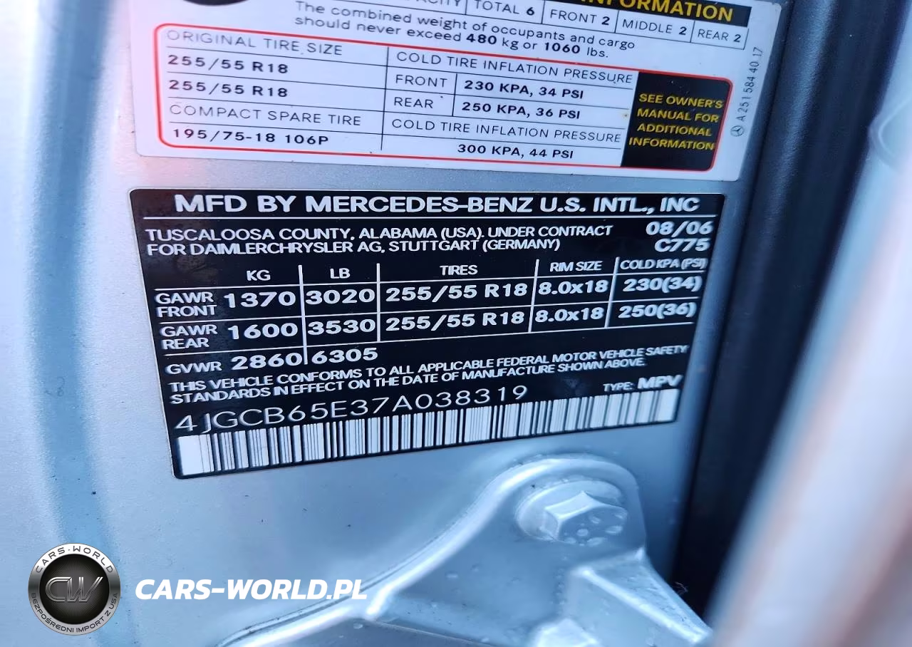 2007 Mercedes-Benz R 350 VIN:4JGCB65E37A038319 - 13