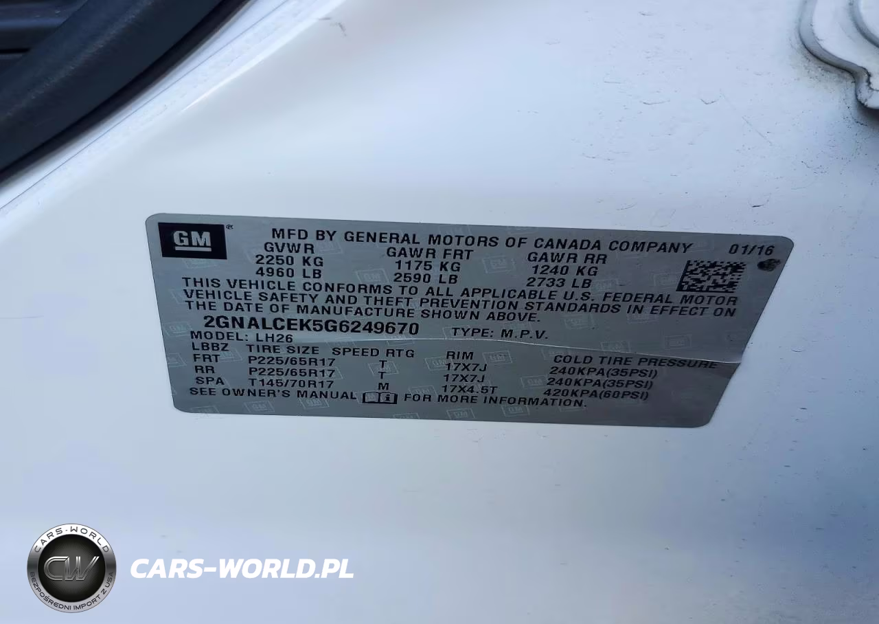 2016 Chevrolet Equinox Lt VIN:2GNALCEK5G6249670 - 13