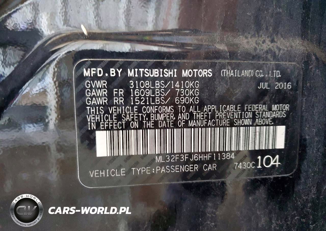 2017 Mitsubishi Mirage G4 Es VIN:ML32F3FJ6HHF11384 - 12