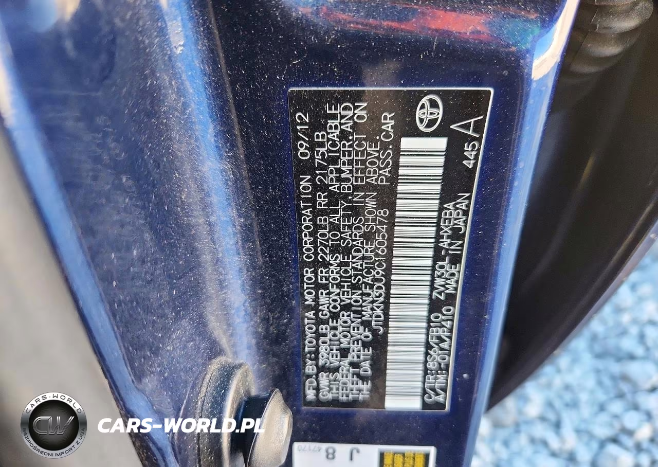 2012 Toyota Prius Two VIN:JTDKN3DU9C1605478 - 12