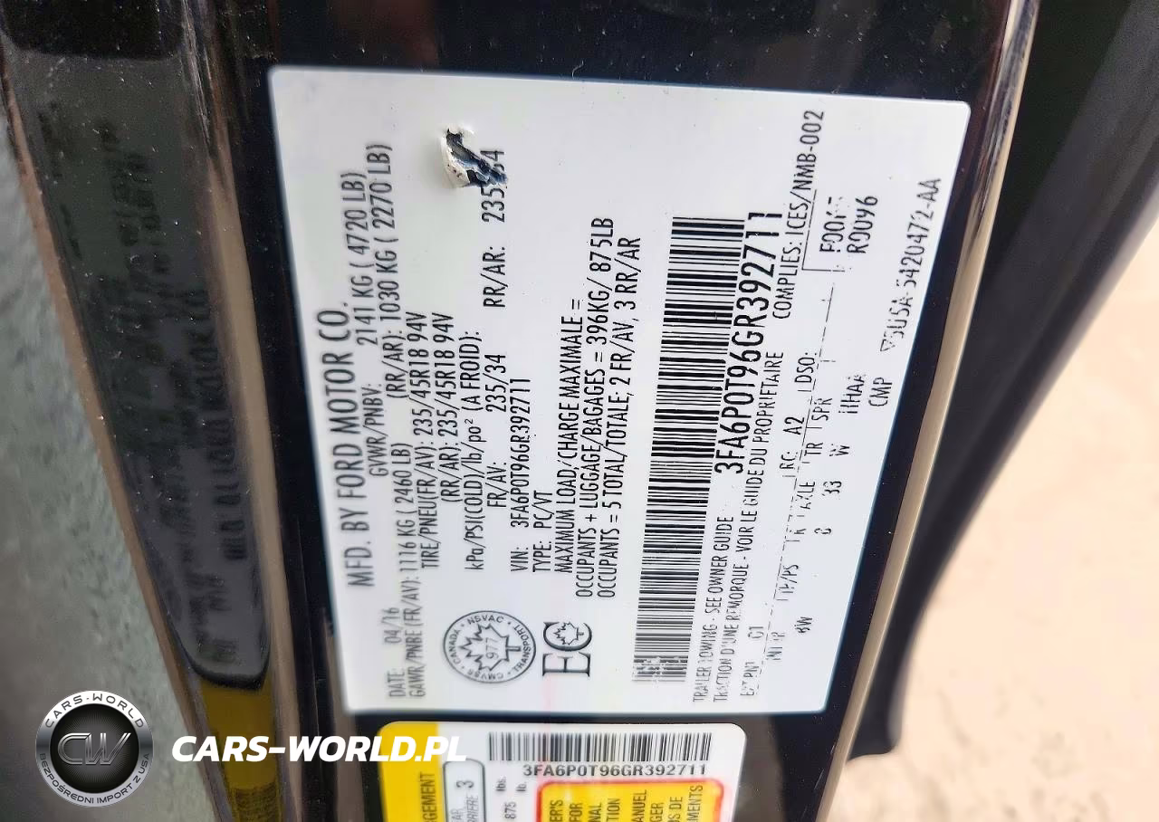 2016 Ford Fusion Se VIN:3FA6P0T96GR392711 - 12