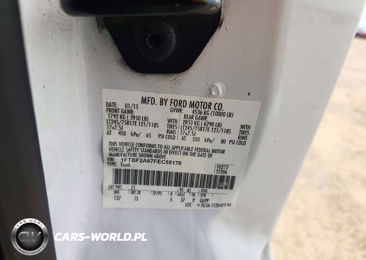 2015 Ford F250 Super Duty VIN:1FTBF2A67FEC55178 - 12