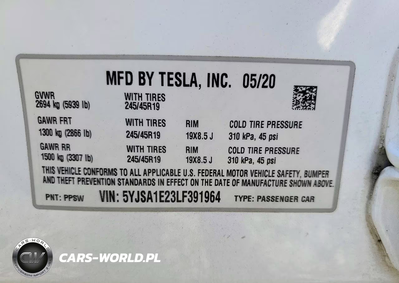 2020 Tesla Model S VIN:5YJSA1E23LF391964 - 13