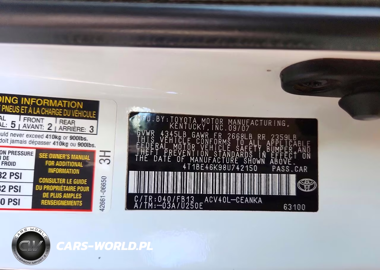 2008 Toyota Camry Le VIN:4T1BE46K98U742150 - 13