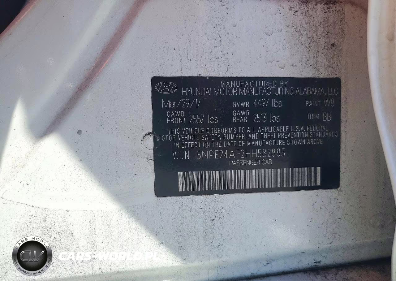 2017 Hyundai Sonata Se VIN:5NPE24AF2HH582885 - 12
