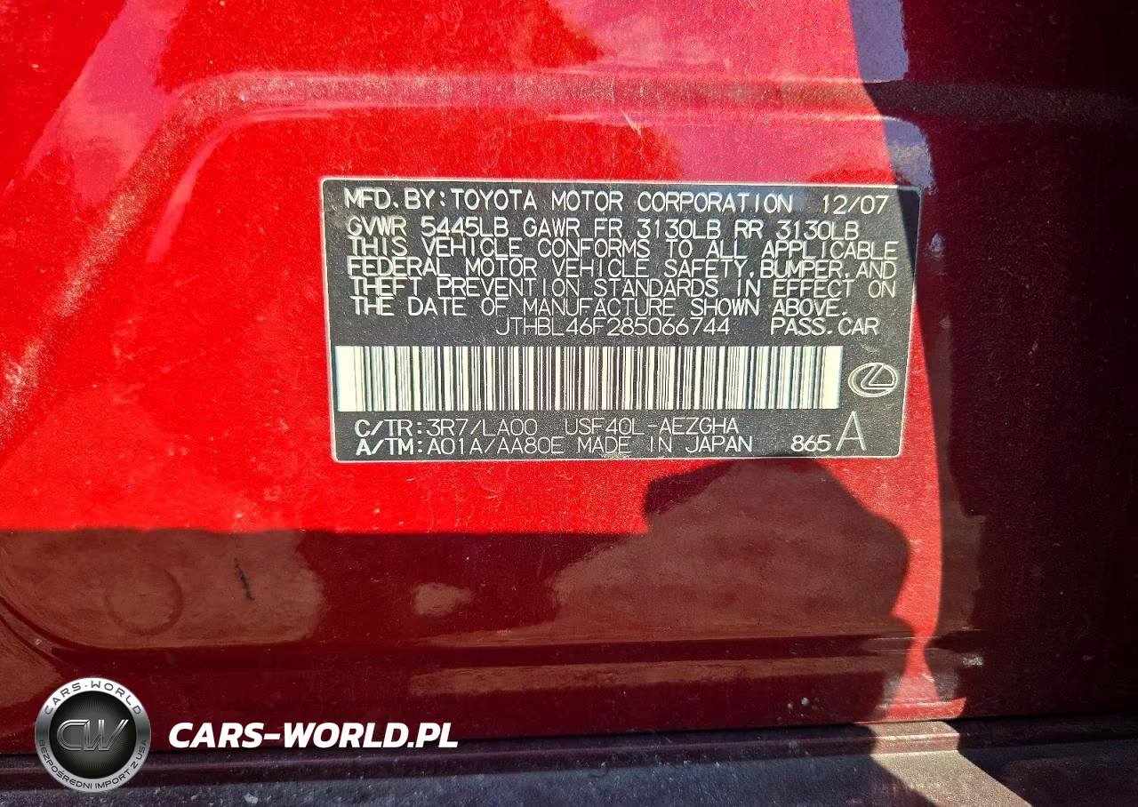 2008 Lexus Ls 460 VIN:JTHBL46F285066744 - 12