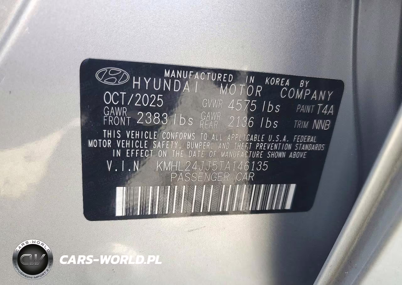 2026 Hyundai Sonata Hybrid Blue VIN:KMHL24JJ5TA146135 - 12