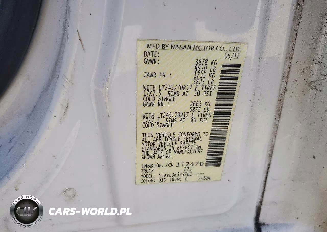 2012 Nissan Nv 1500 S VIN:1N6BF0KL2CN117470 - 13