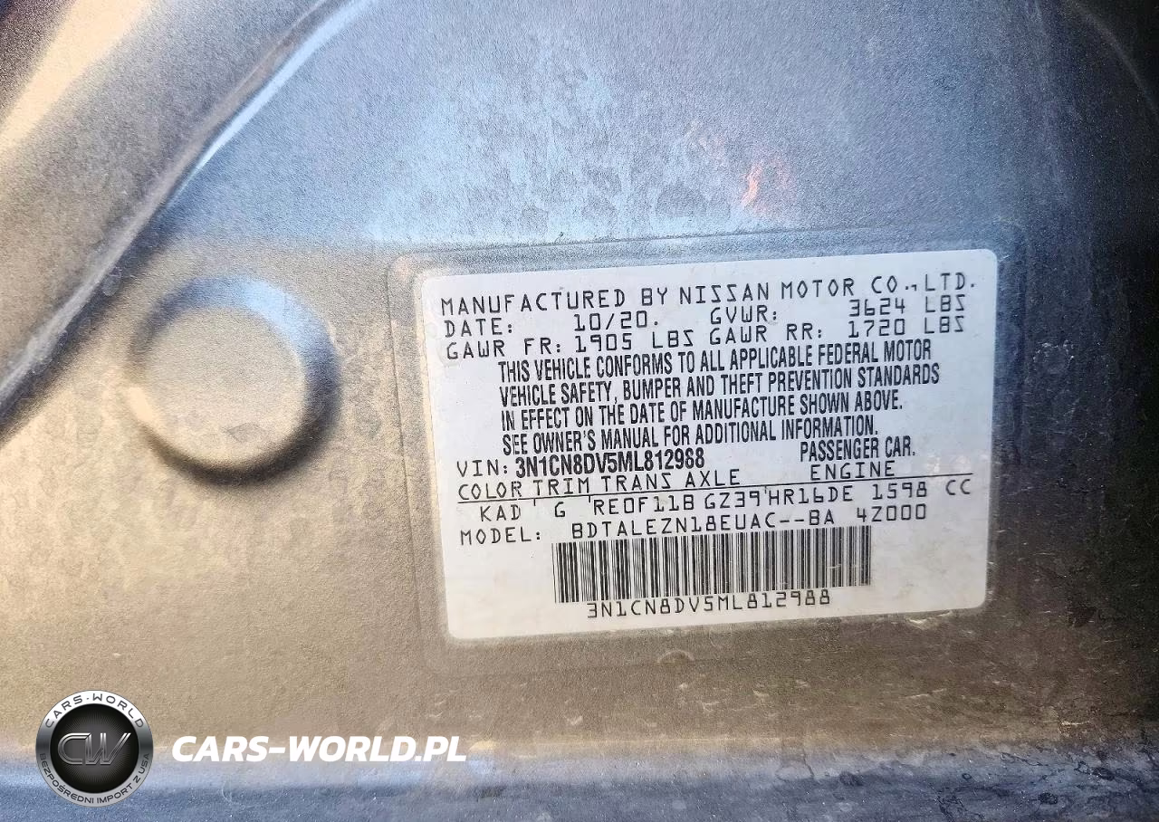 2021 Nissan Versa S VIN:3N1CN8DV5ML812988 - 12
