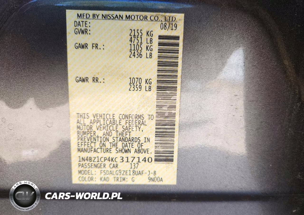 2019 Nissan Leaf Sl Plus VIN:1N4BZ1CP4KC317140 - 14