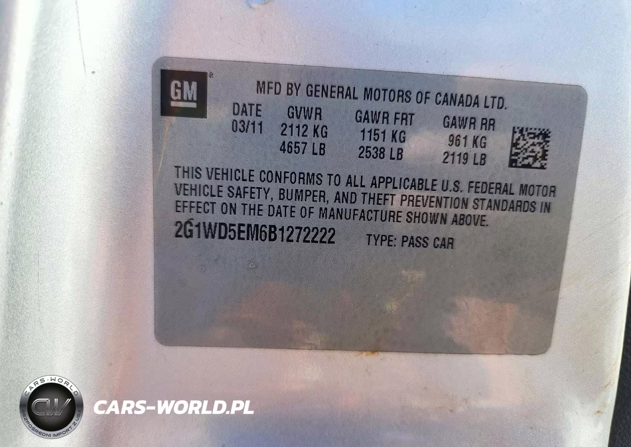 2011 Chevrolet Impala Police VIN:2G1WD5EM6B1272222 - 13