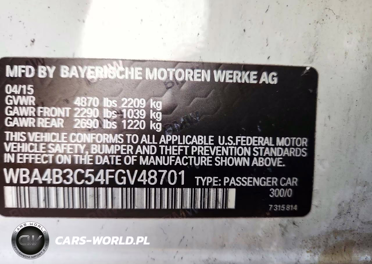 2015 BMW 435 Xi Gran Coupe VIN:WBA4B3C54FGV48701 - 12