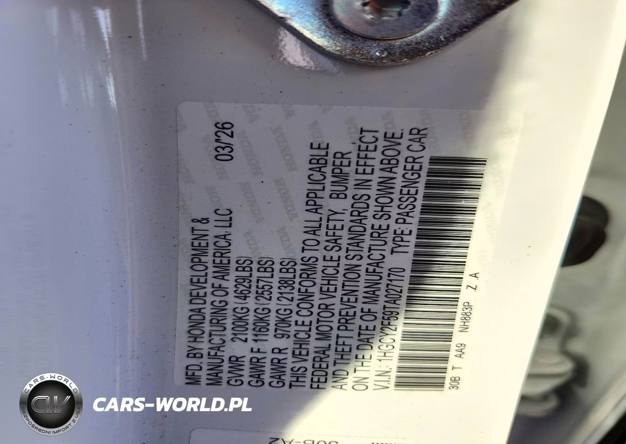 2026 Honda Accord Hybrid Sport VIN:1HGCY2F59TA027170 - 12