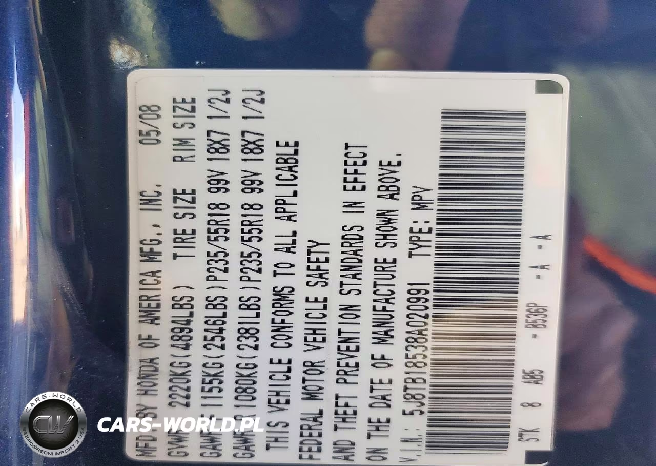 2008 Acura Rdx Technology VIN:5J8TB18538A020991 - 13