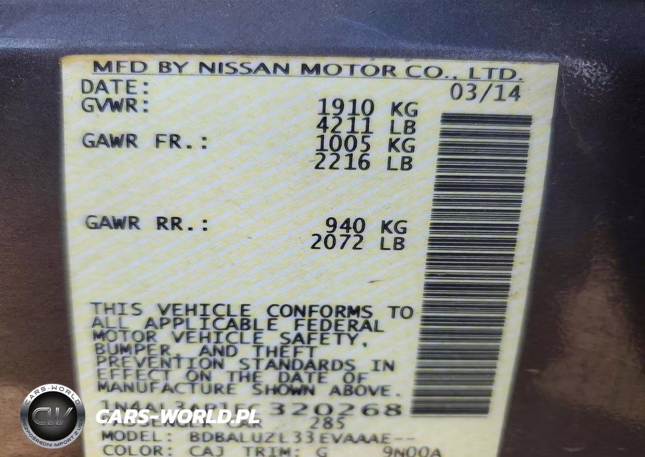 2014 Nissan Altima 2.5 VIN:1N4AL3AP1EC320268 - 13