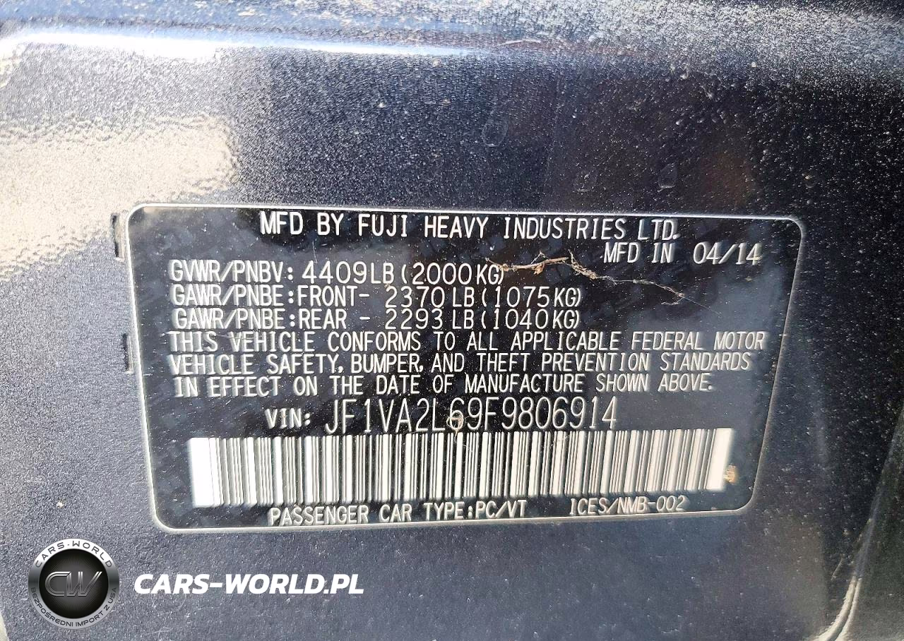 2015 Subaru Wrx Sti VIN:JF1VA2L69F9806914 - 12