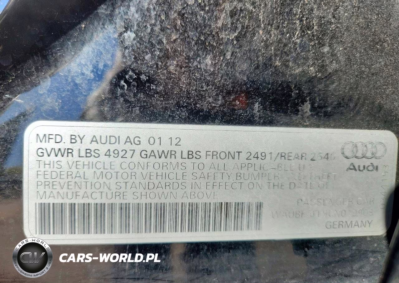 2012 Audi A4 Premium VIN:WAUBFAFL9CN019908 - 12