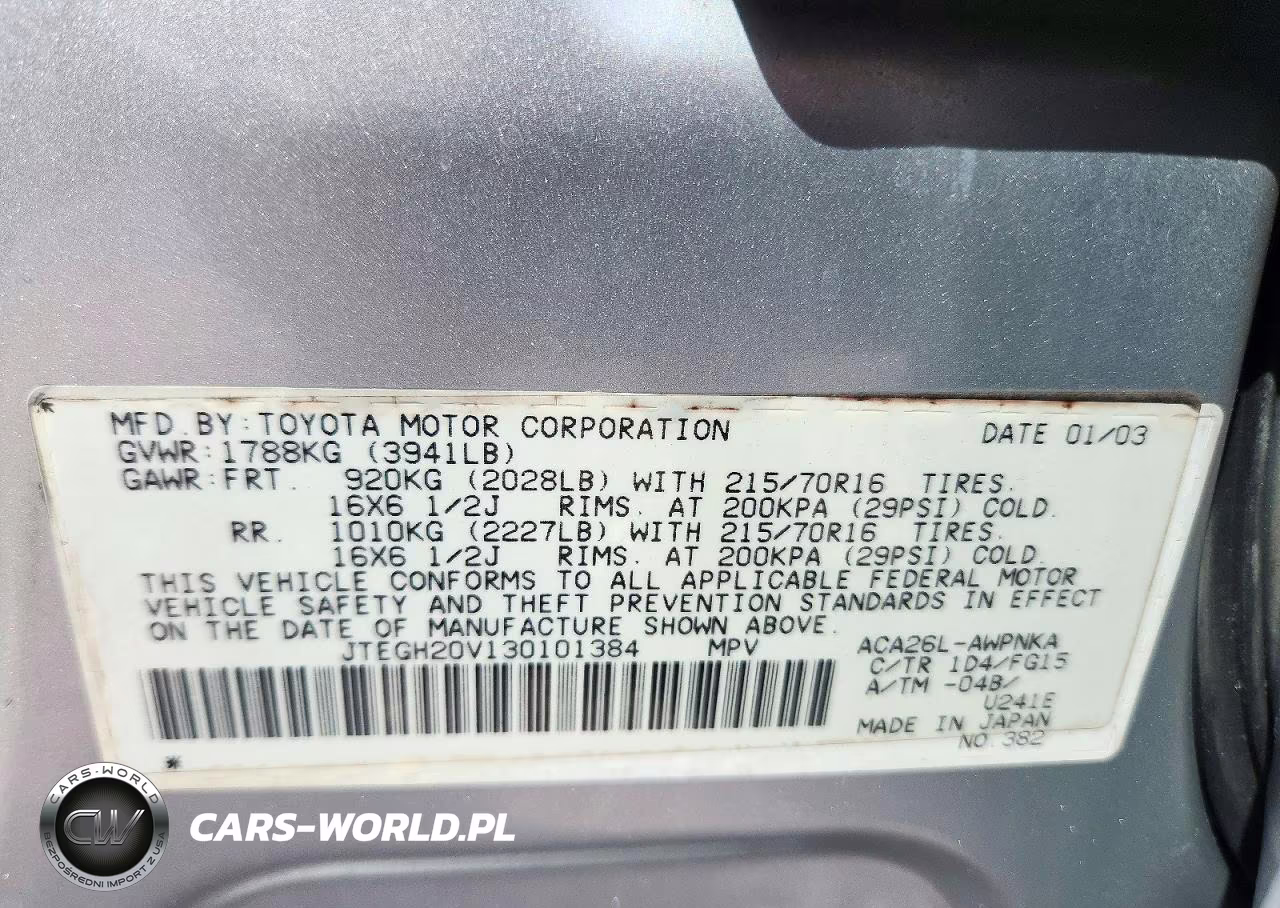 2003 Toyota Rav4 Base VIN:JTEGH20V130101384 - 12