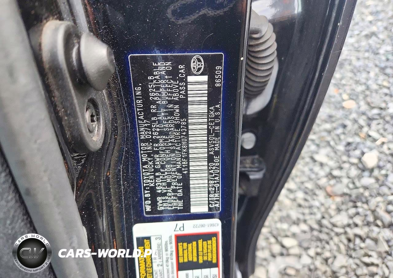 2017 Toyota Camry Xle VIN:4T1BF1FK8HU743785 - 12