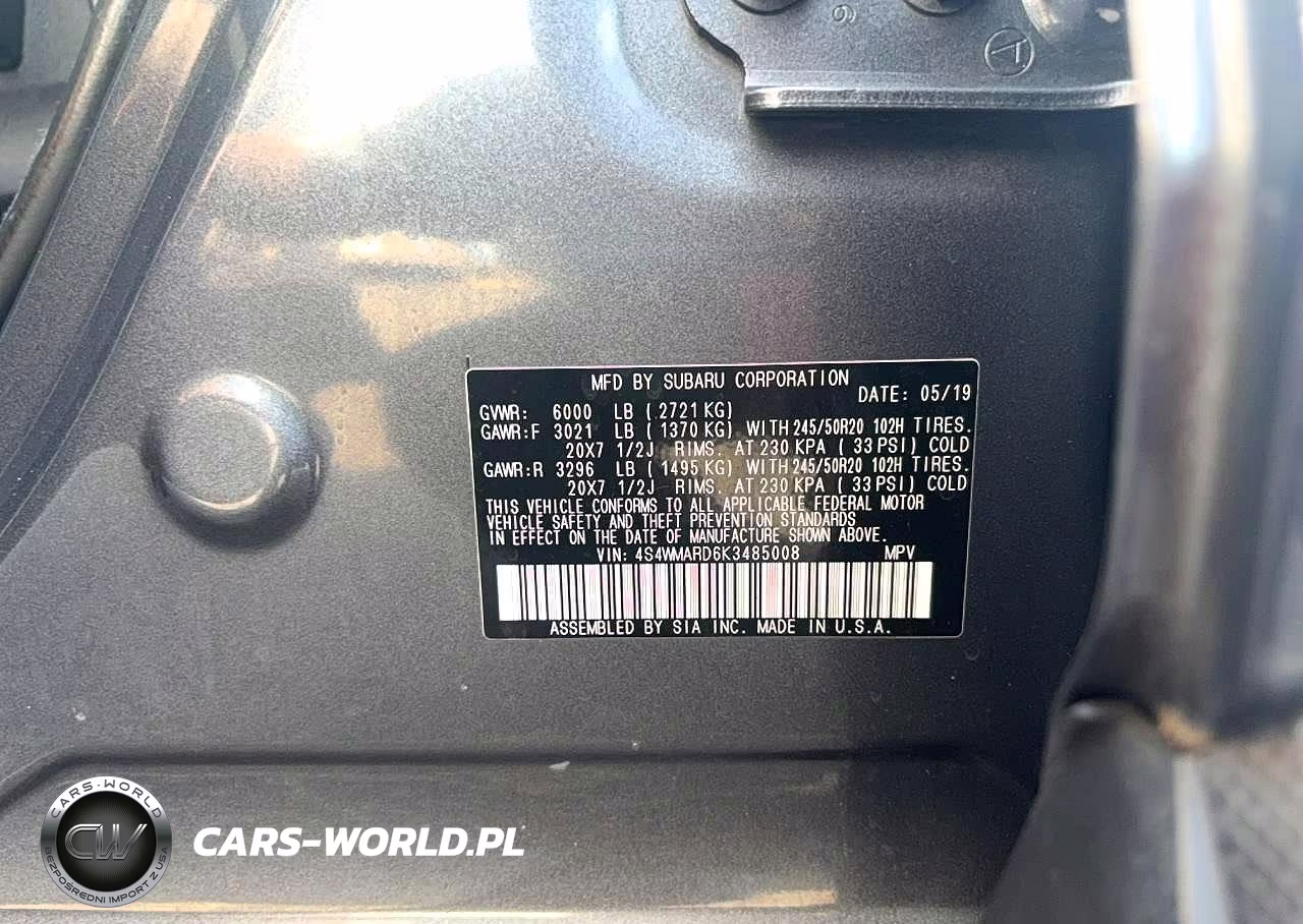 2019 Subaru Ascent Touring VIN:4S4WMARD6K3485008 - 10
