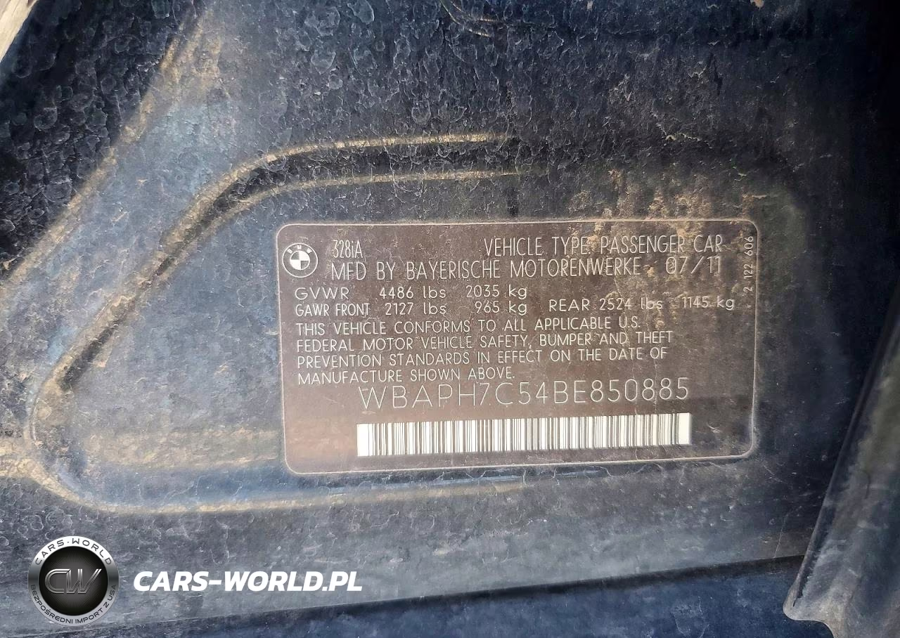 2011 BMW 328 I VIN:WBAPH7C54BE850885 - 12